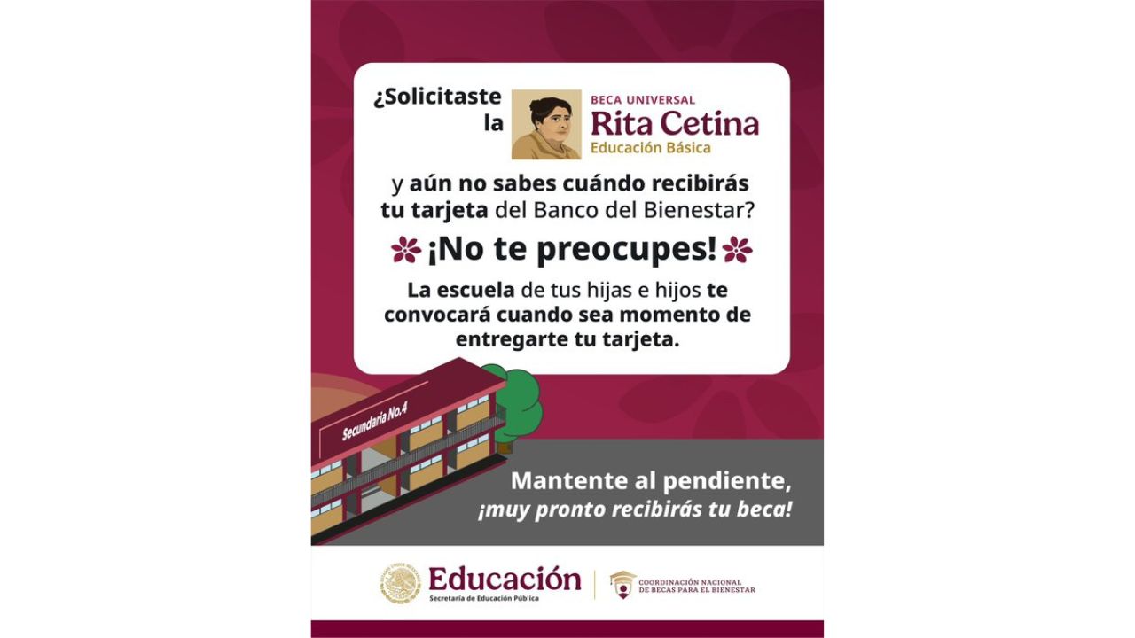 Información sobre el registro presencial para la Beca Rita Cetina para nivel secundaria.
