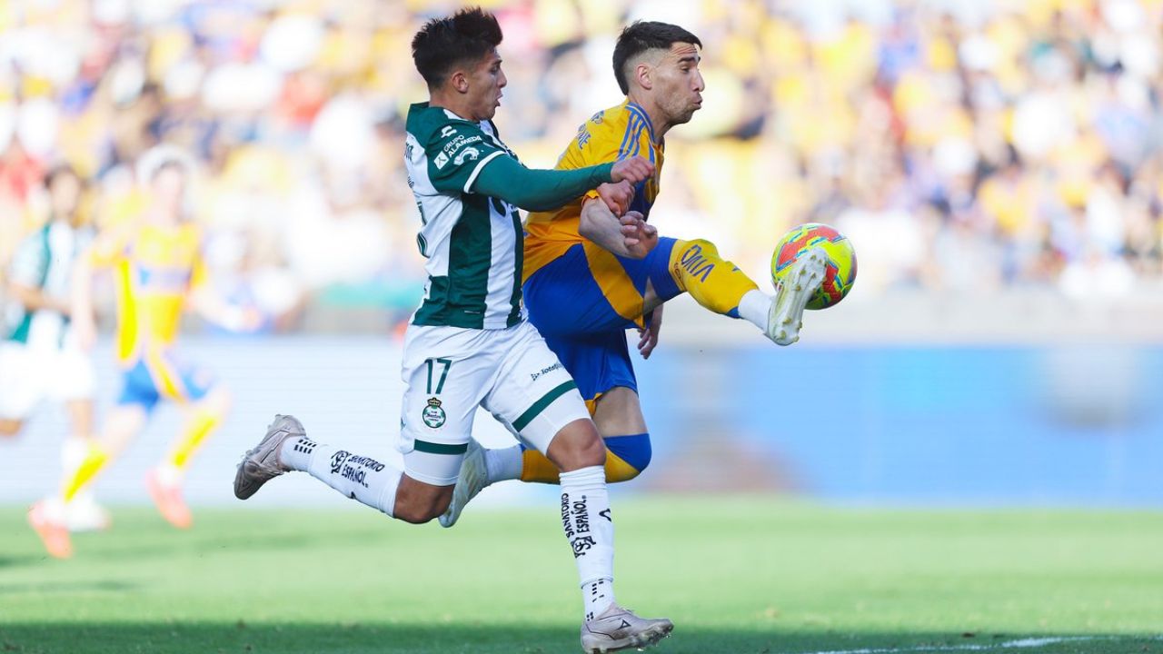 Tigres alcanza el segundo lugar de la clasificación tras vencer a Santos con dos autogoles y un disparo de Brunetta, desde fuera del área.