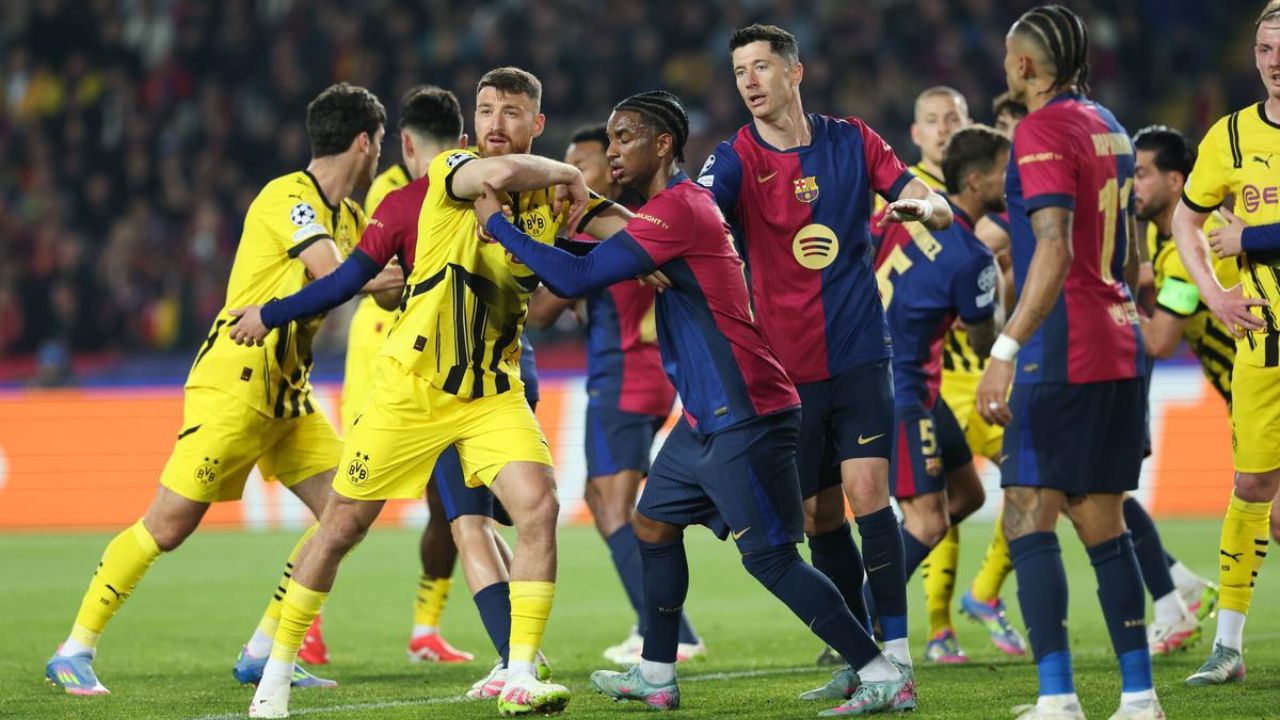 duelo de ida en la Champions entre el Barcelona y el Dortmund