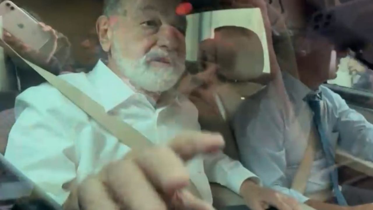 El empresario Carlos Slim se reunió esta tarde en Palacio Nacional con la presidenta de México, Claudia Sheinbaum.