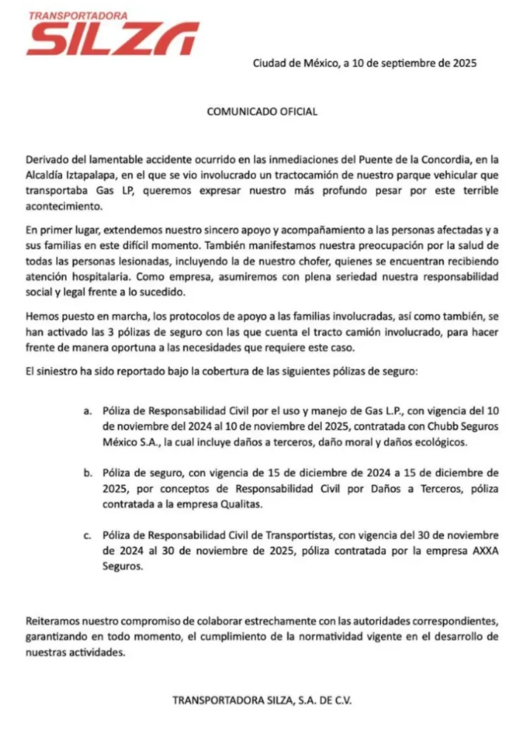 Comunicado de Silza