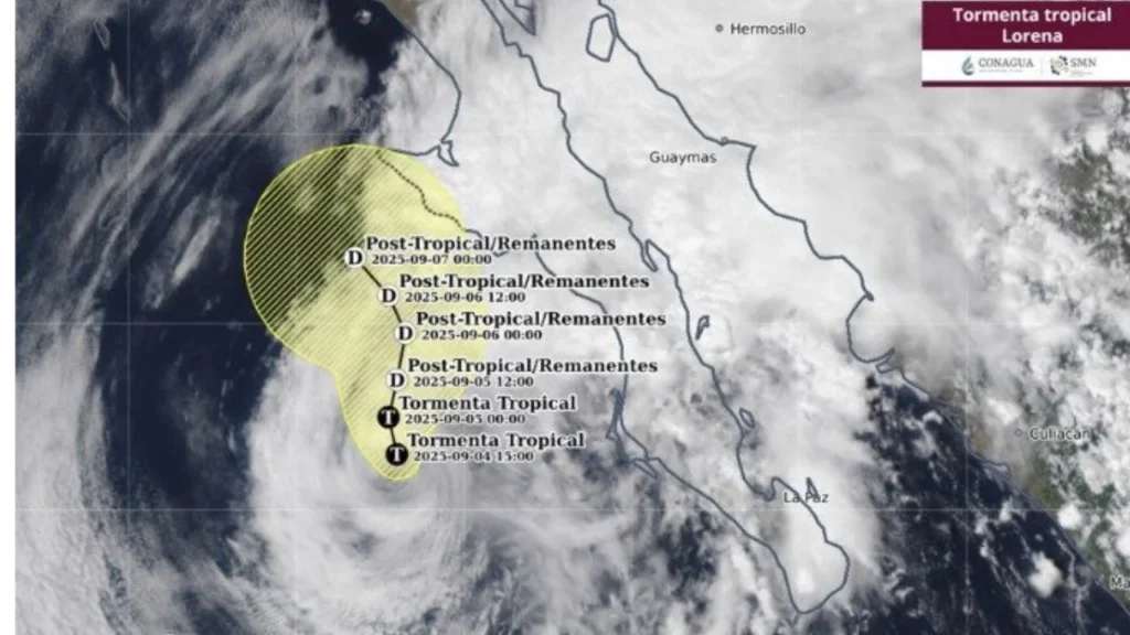 Conoce cómo va la trayectoria de la Tormenta Tropical Lorena que afecta las costas del pacífico mexicano y toma tus precauciones.