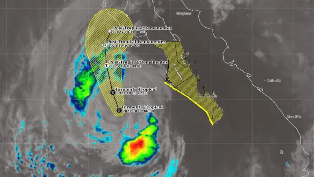 La Tormenta tropical Priscilla, zona de baja presión con probabilidad para desarrollo ciclónico, canales de baja presión, corriente en chorro subtropical y vaguada monzónica