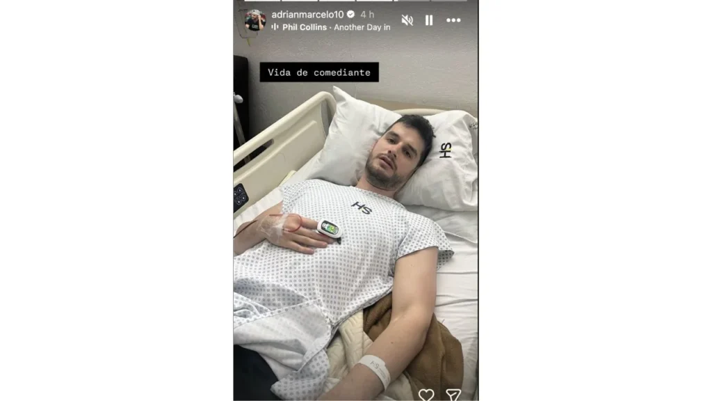 Historia de Instagram de Adrián Marcelo en el Hospital.