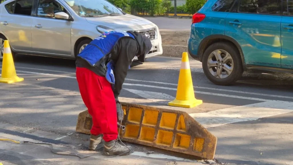 Trabajos en la ciclovía de Polanco, noviembre 2025.