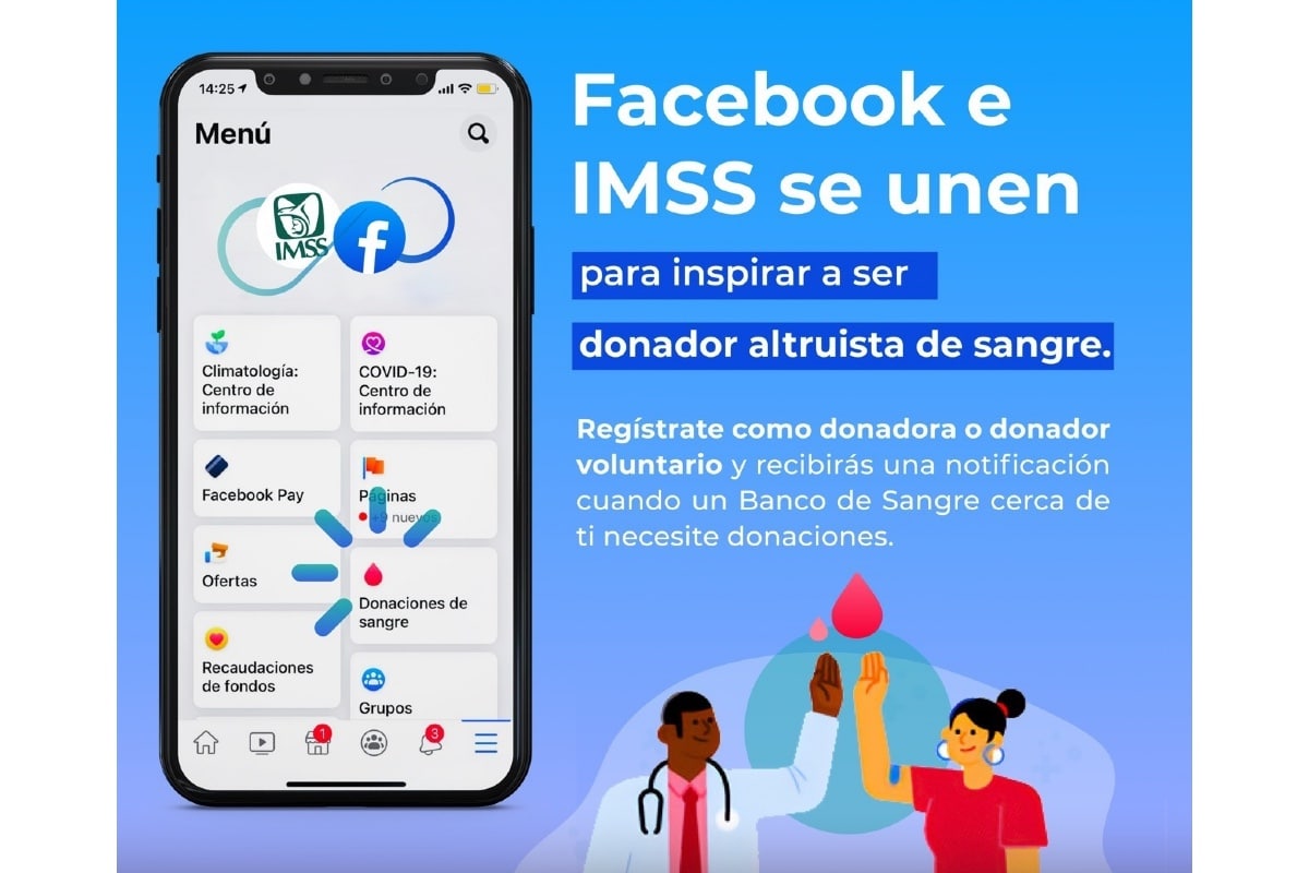 Donación de sangre del IMSS y Facebook