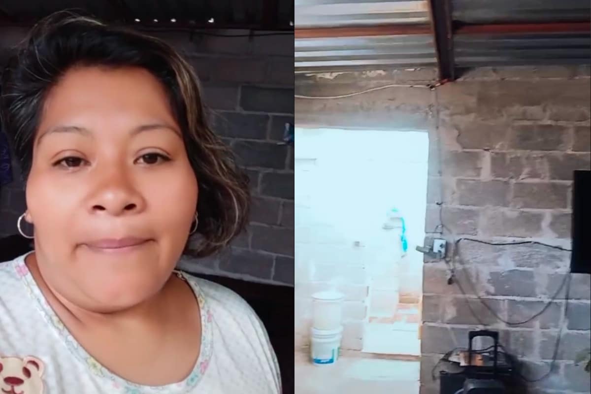 Mujer muestra su casa