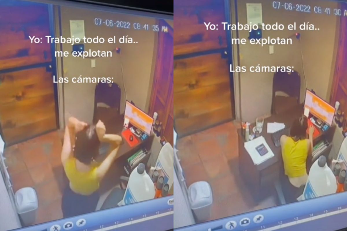 Foto:Captura de pantalla|¡Cachada! La captan bailando en el trabajo; asegura que la explotaban