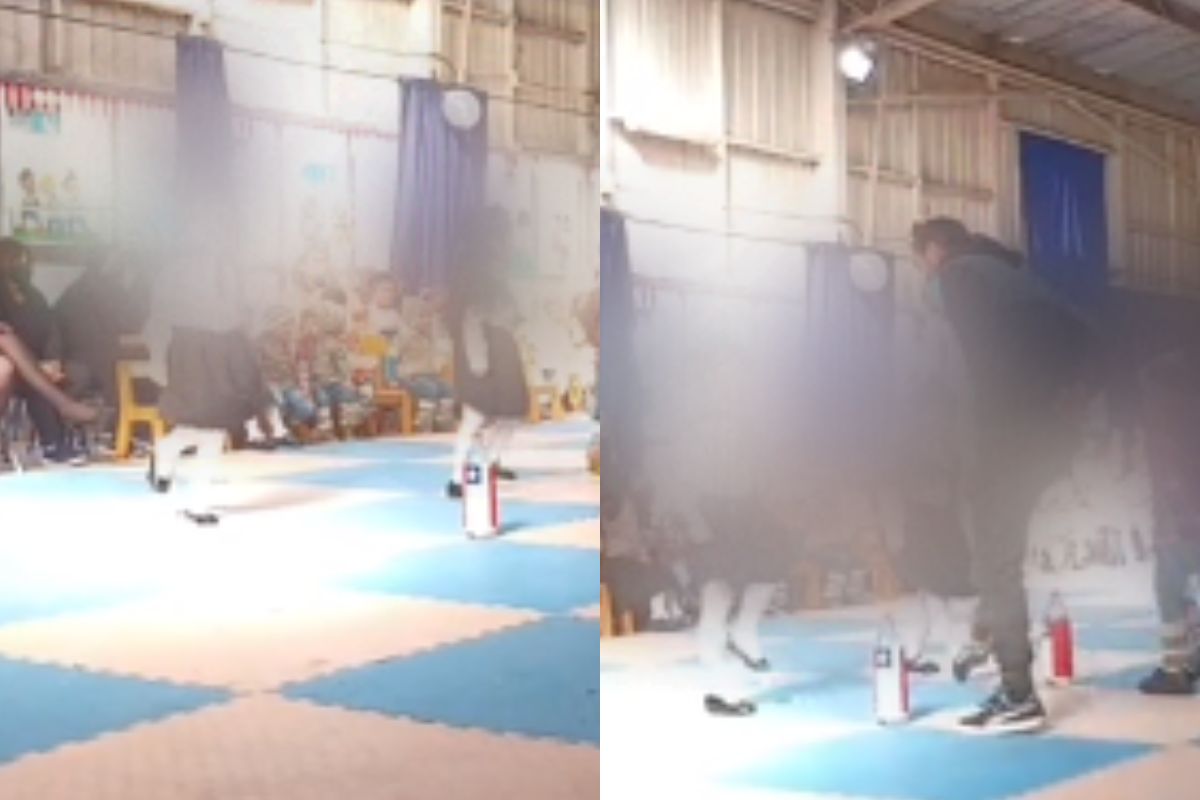 Foto:Captura de pantalla|¡Ternura! Papá baila con su hija en evento escolar tras ausentarse su compañero; se viraliza