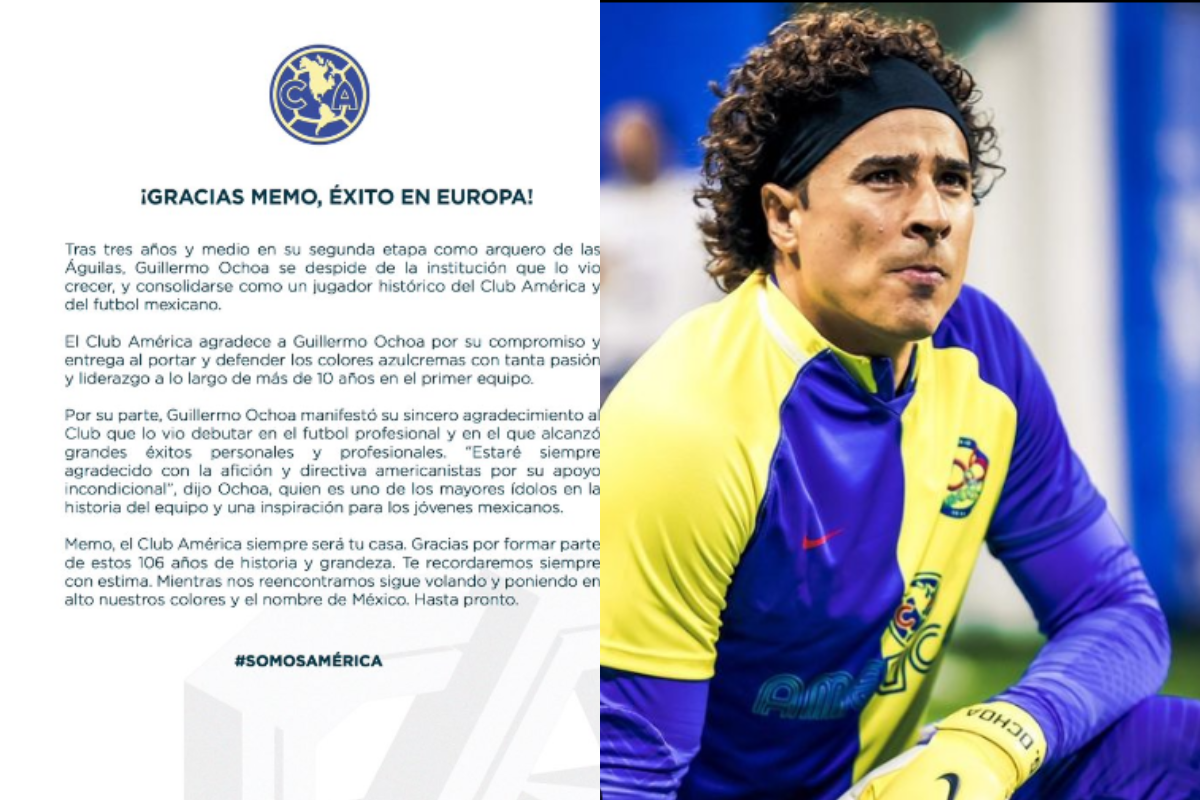 Foto:Captura de pantalla e Instagram/@yosoy8a|“Siempre serás una Águila” El América anuncia la salida de Guillermo Ochoa
