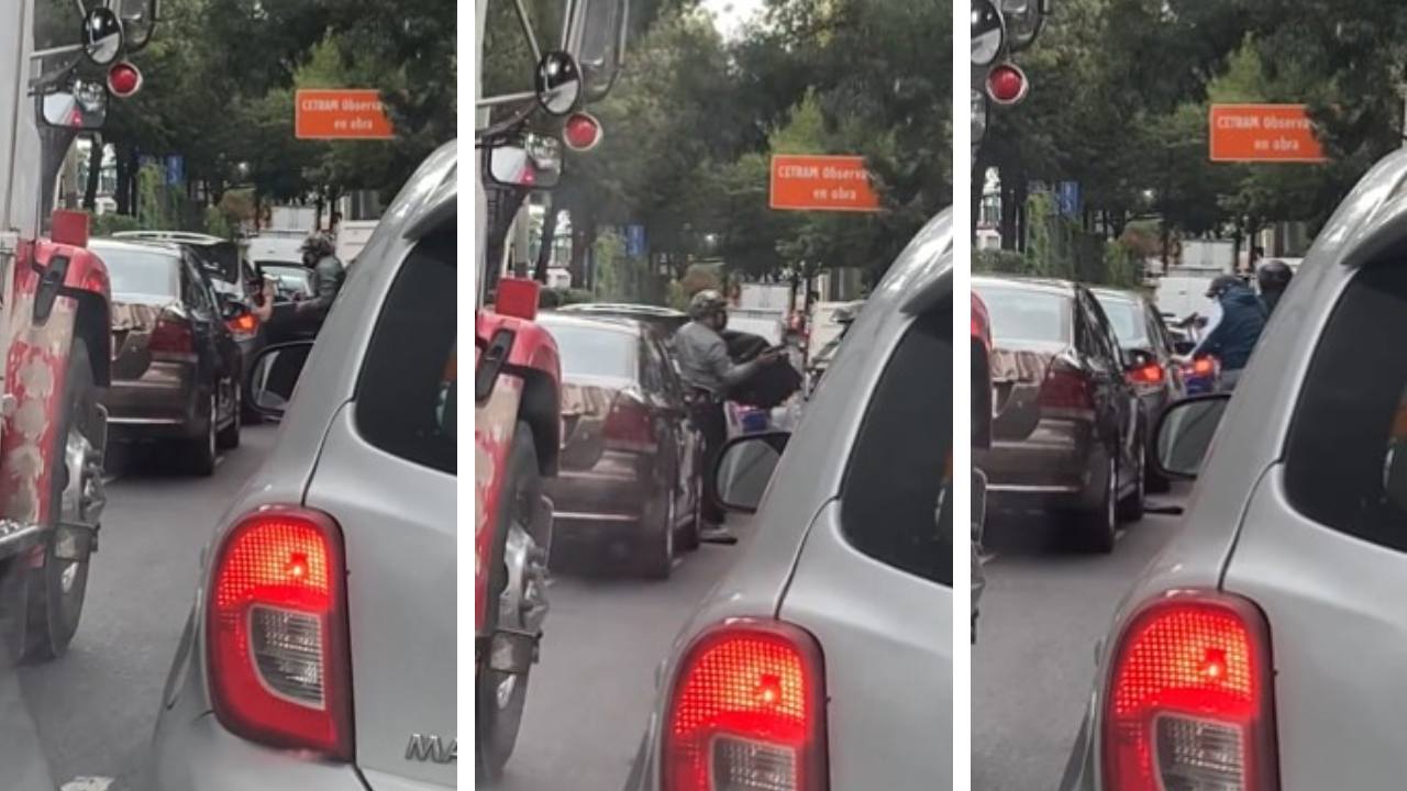 Un asalto a un automovilista, a plena luz del día, fue captado en las laterales de Periférico en la Ciudad de México.
