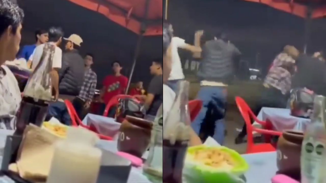 Dos jóvenes se agarran a golpes con siete sujetos en taquería en Nayarit