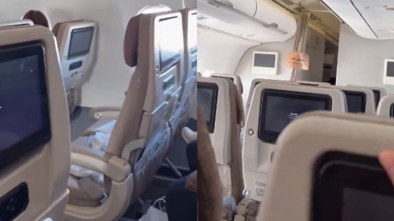 Foto:Captura de pantalla|VIDEO: Avión aterriza de emergencia por fallo en el motor; se viraliza