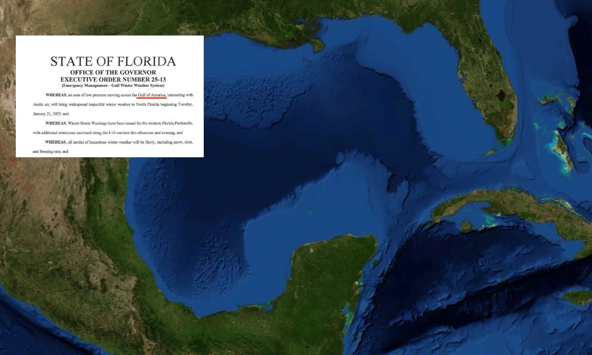Florida denomina al Golfo de México como "Golfo de América" en reporte climático.