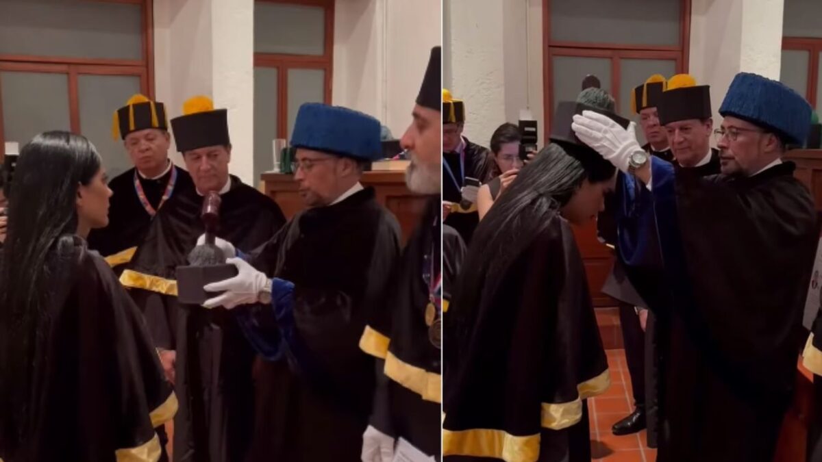 Por medio de un video, Sandra Cuevas presumió que recibió un doctorado honoris causa