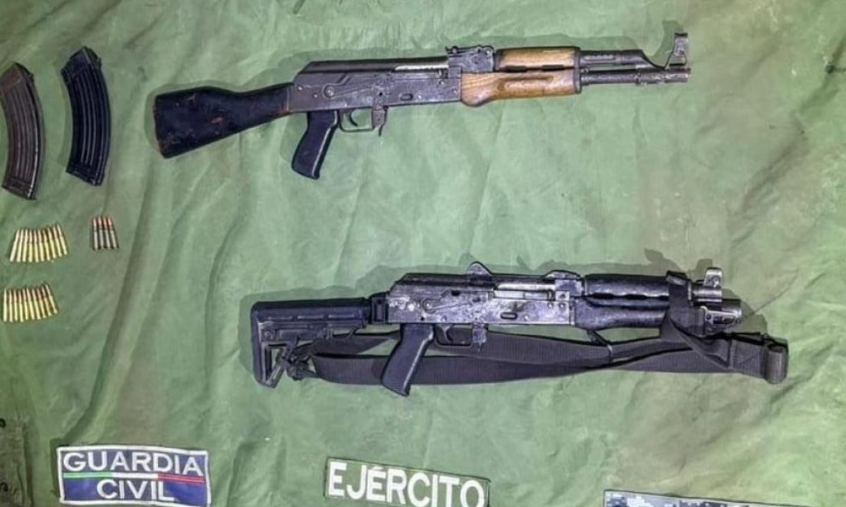 Fuerzas Federales aseguraron armas de alto poder en Michoacán
