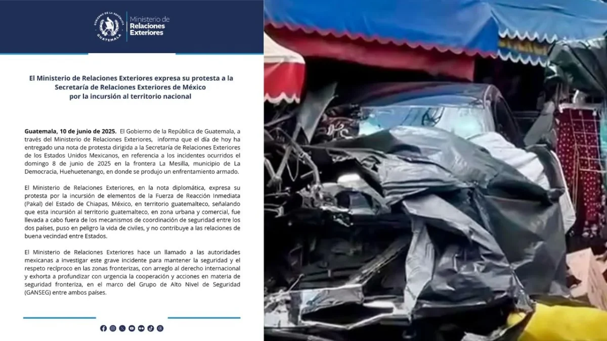 Guatemala envía nota de protesta a México tras incursión a su territorio