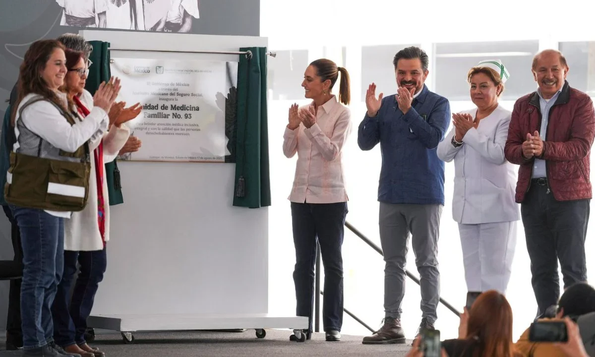 Claudia Sheinbaum inauguró este domingo la nueva UMF No. 93 del Instituto Mexicano del Seguro Social (IMSS) en Cerro Gordo, Ecatepec.