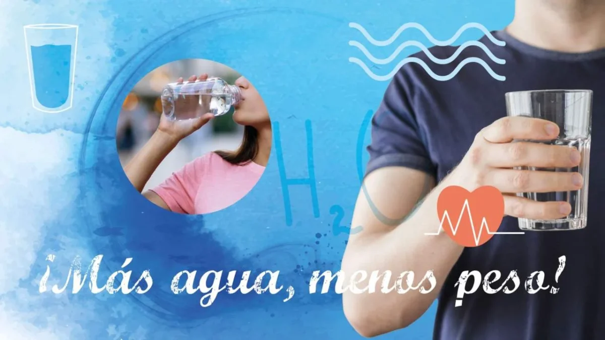 Beber suficiente agua ayuda a controlar el peso y prevenir los efectos negativos de la deshidratación en el organismo.