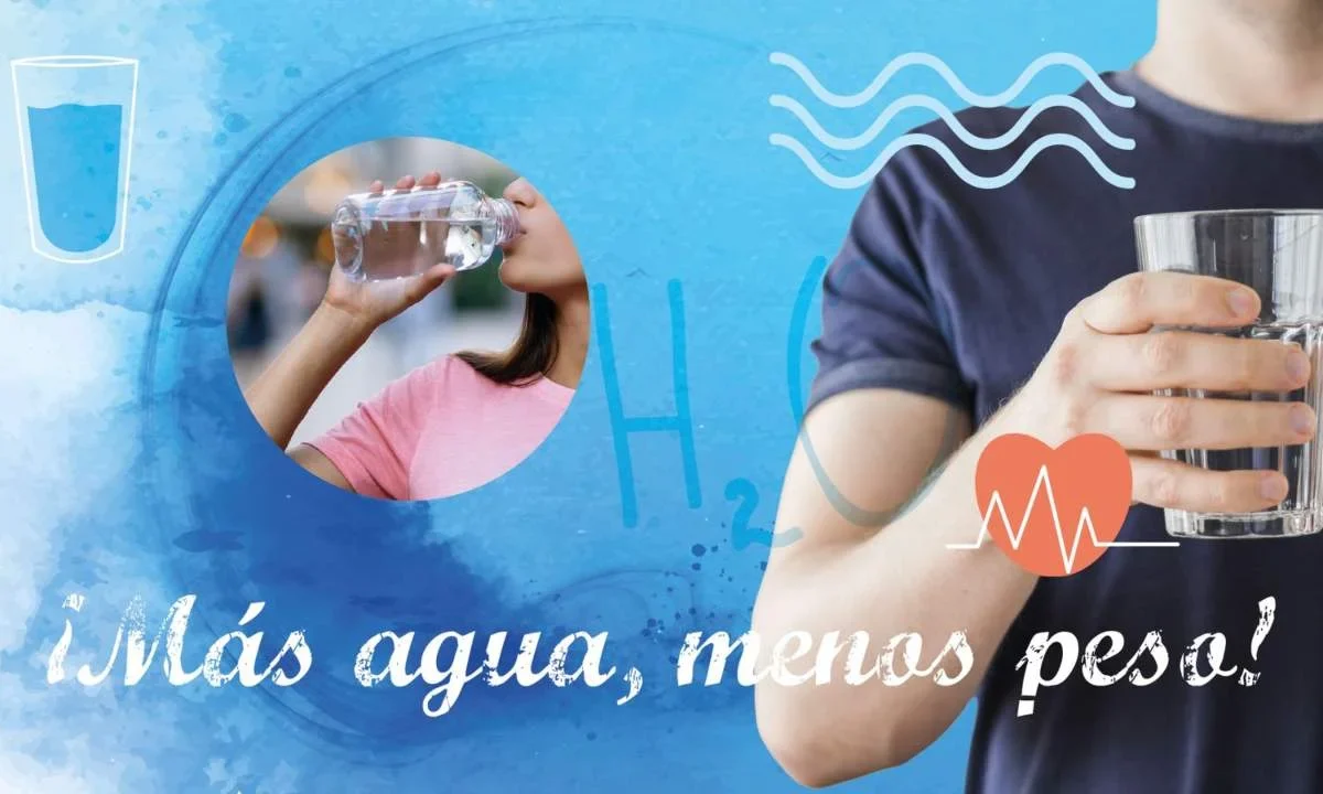 Beber suficiente agua ayuda a controlar el peso y prevenir los efectos negativos de la deshidratación en el organismo.