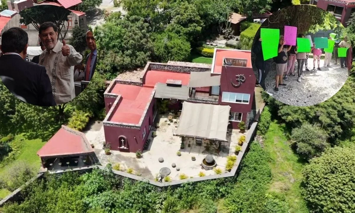 Habitantes de Tepoztlán, Morelos, protestaron al exterior de la polémica residencia del senador Gerardo Fernández Noroña.