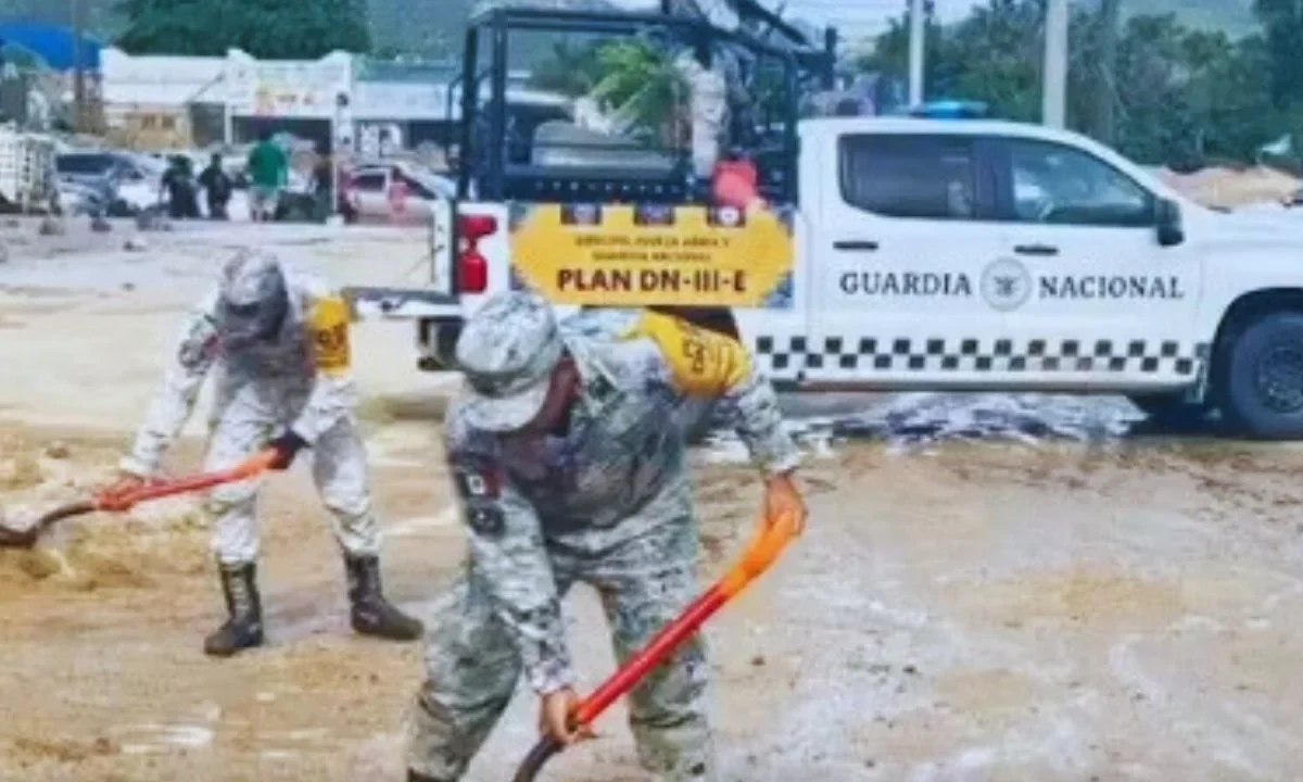 La Guardia Nacional activó el Plan DN-III-E en BCS para auxiliar a la población, tras las fuertes lluvias por la tormenta tropical Lorena.