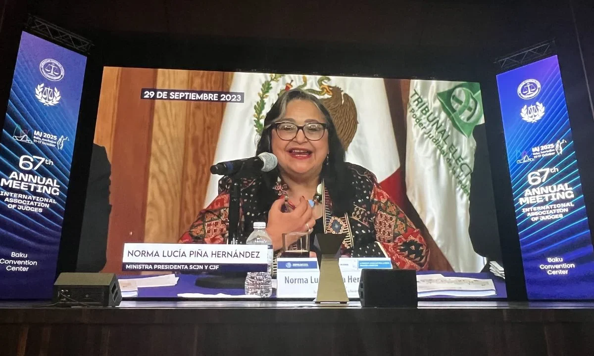 Norma Piña, ganó el Premio a la Independencia Judicial en la 67 edición del Annual Meeting International Association of Judges en Azerbaiyán.