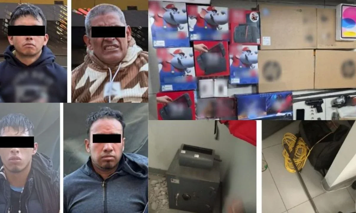 Empleados de la tienda fueron amagados por los presuntos asaltantes con un arma de fuego para realizar el robo de mercancía en un costal.