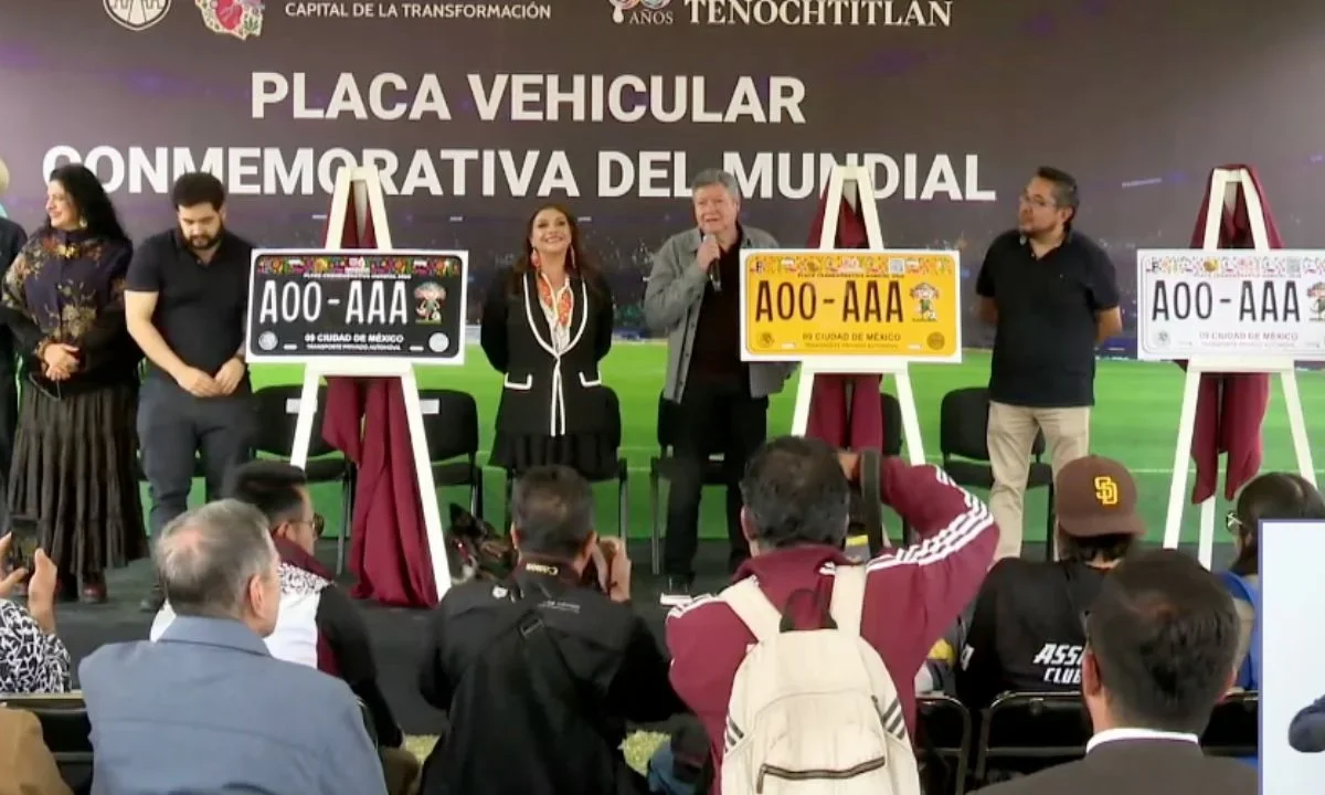 La placa vehícular conmemorativa del Mundial 2026 tendrá un costo de mil 500 pesos y será una edición limitada de 60 mil unidades.