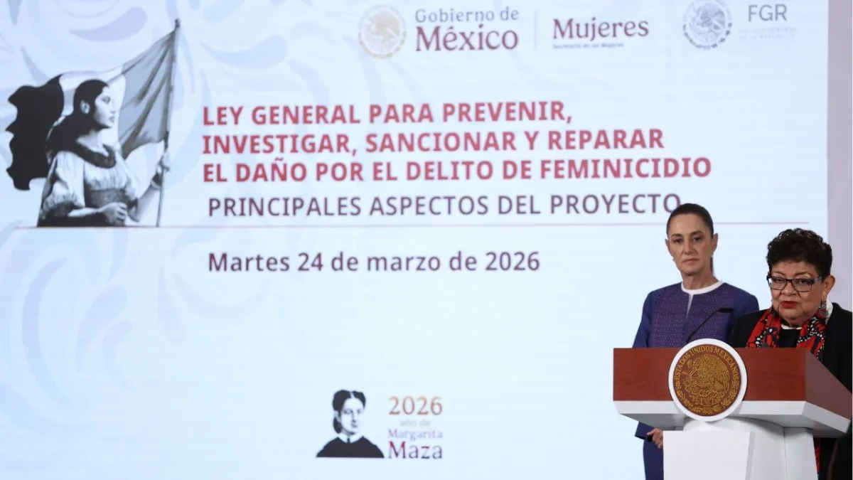 La presidenta Claudia Sheinbaum anunció el envío al Senado de una iniciativa para crear una Ley General que fortalezca la prevención, investigación y sanción del feminicidio en México.