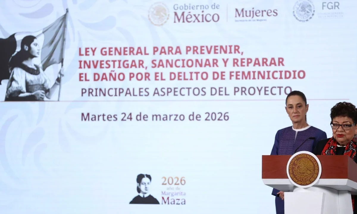 La presidenta Claudia Sheinbaum anunció el envío al Senado de una iniciativa para crear una Ley General que fortalezca la prevención, investigación y sanción del feminicidio en México.