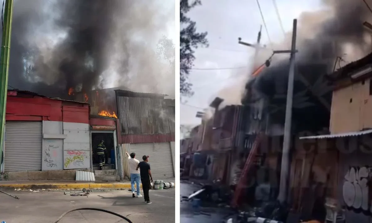 Incendio consume local de accesorios de autopartes en la San Felipe de Jesús, en la alcaldía Gustavo A. Madero.