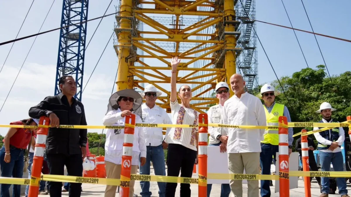Sheinbaum supervisa construcción de puente Rizo de Oro en Chiapas