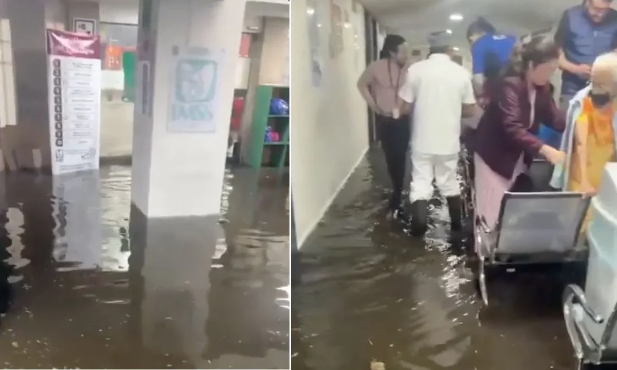 El agua entró a la sala de espera del Hospital Psiquiátrico del IMSS en San Fernando afectando a los pacientes, médico e instalaciones.