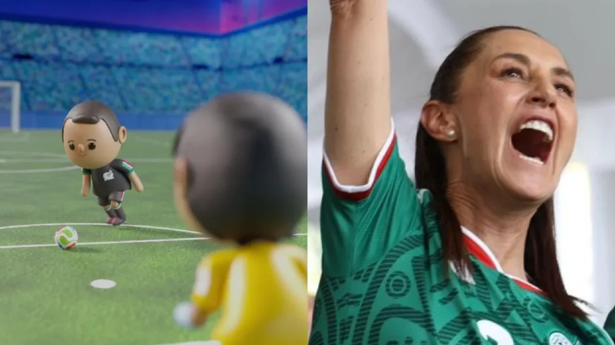 Con una animación de un jugador mexicano y un portero coreano, la presidenta Sheinbaum celebró el primer gol de México vs Corea del Sur.