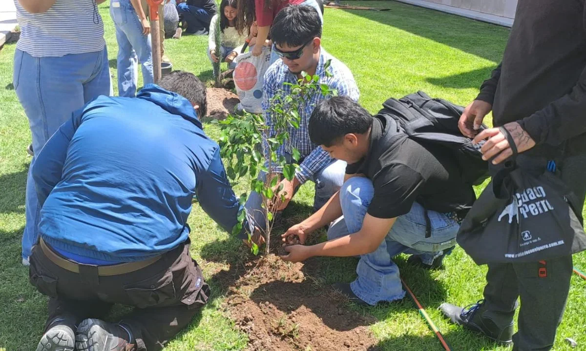 Atestiguó la operación de una planta móvil en la UTSLP que permite reutilizar hasta 300 metros cúbicos de agua por semana para el riego de áreas verdes.