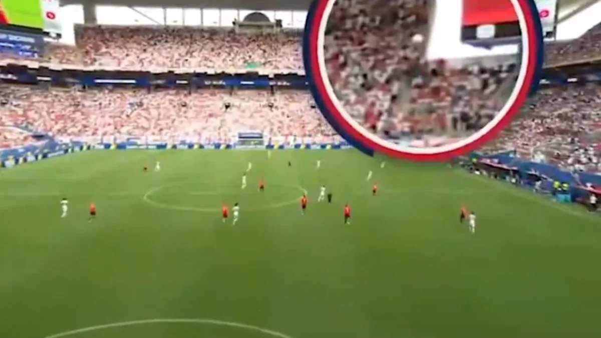El balón pegó en uno de los cables de la cámara cenital del Estadio Miami durante el primer gol de Inglaterra, el sensor no lo detectó.