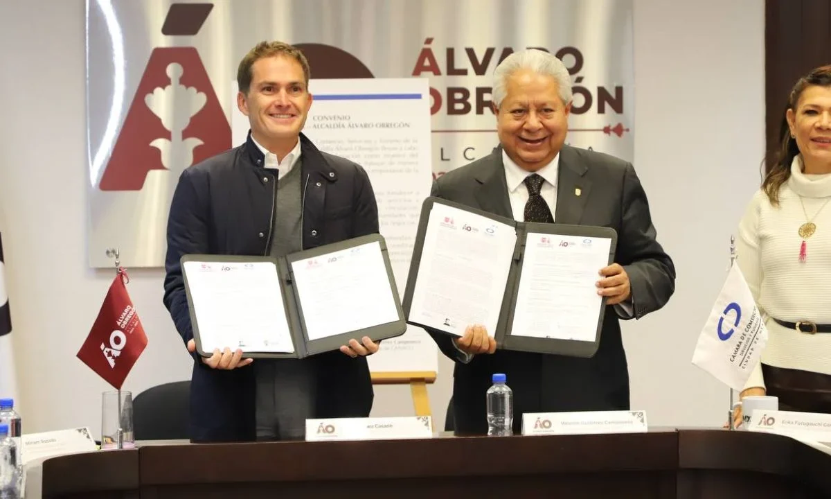 La Álvaro Obregón y la Cámara Nacional de Comercio, Servicios y Turismo de la Ciudad de México suscribieron un convenio de colaboración.