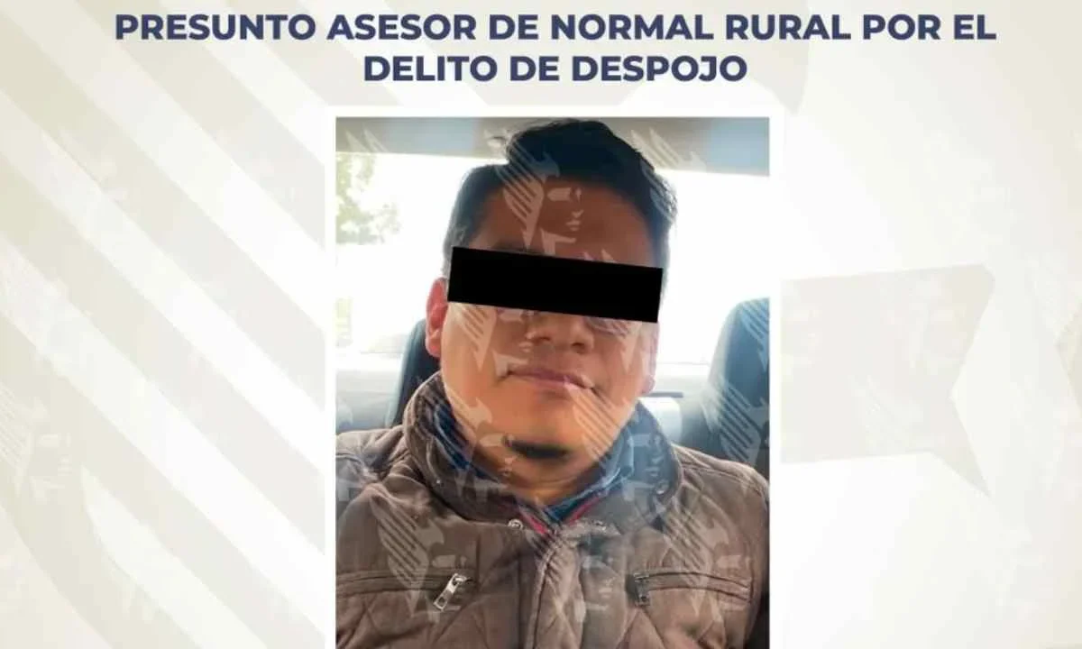 La FGE de Puebla cumplimentó una orden de aprehensión en contra de Alejandro N., presunto asesor de normal rural por el delito de despojo.
